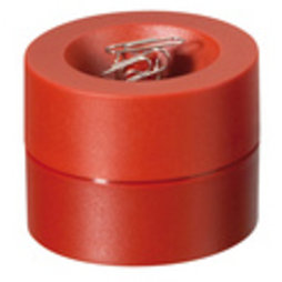 M-CLIP/red, Papercliphouder magnetisch, met sterke kernmagneet, van kunststof, rood