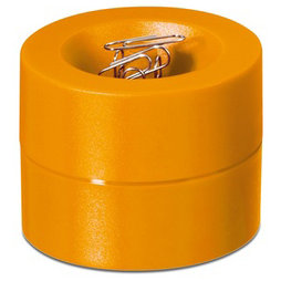 M-CLIP/orange, Papercliphouder magnetisch, met sterke kernmagneet, van kunststof, oranje