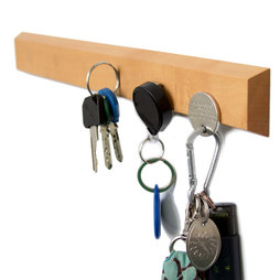 FO-3, Portallaves magnético 32 cm, barra magnética, de madera de peral, para 6 llaves