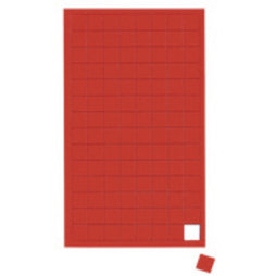 BA-012S/red, Symboles magnétiques carré petit, pour tableaux blancs & tableaux de planning, 112 symboles par feuille, rouge