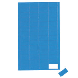 BA-012R/blue, Symboles magnétiques rectangle petit, pour tableaux blancs & tableaux de planning, 56 symboles par feuille, bleu