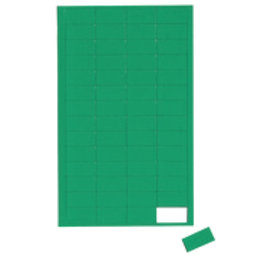 BA-012R/green, Symboles magnétiques rectangle petit, pour tableaux blancs & tableaux de planning, 56 symboles par feuille, vert