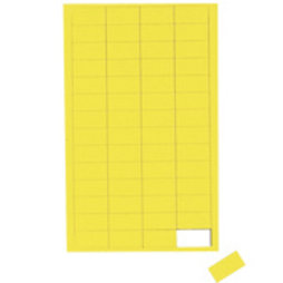 BA-012R/yellow, Symboles magnétiques rectangle petit, pour tableaux blancs & tableaux de planning, 56 symboles par feuille, jaune