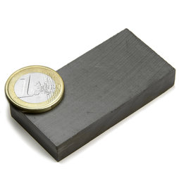 FE-Q-60-30-10, Parallélépipède magnétique 60 x 30 x 10 mm, ferrite, Y35, sans placage