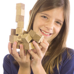 M-43, Set de cubes en bois, 27 cubes magnétiques en bois, en bois de chêne huilé