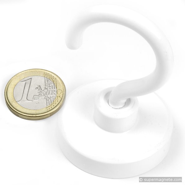 Magnete con gancio bianco Ø 40,3 mm