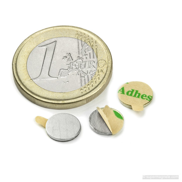 Scheibenmagnet selbstklebend Ø 8 mm, Höhe 0,75 mm