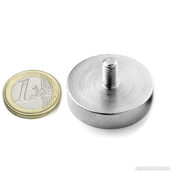 Magnete con base in acciaio con gambo filettato Ø 32 mm