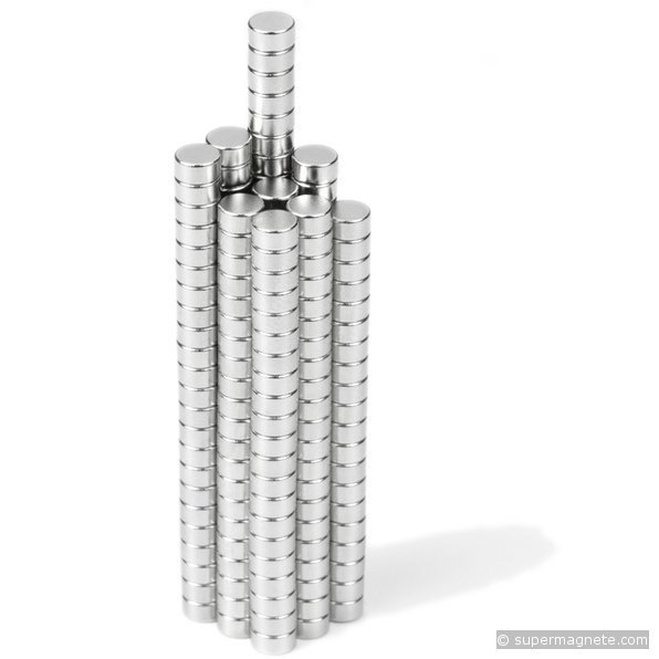 Disco magnetico Ø 4 mm, altezza 2 mm
