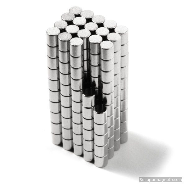 Disco magnetico Ø 2 mm, altezza 2 mm